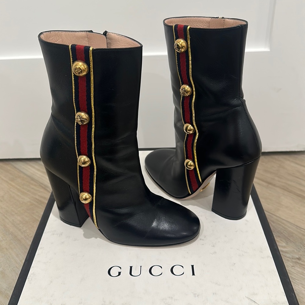 GUCCI MALAGA KID CARLY BOOTS 35.5